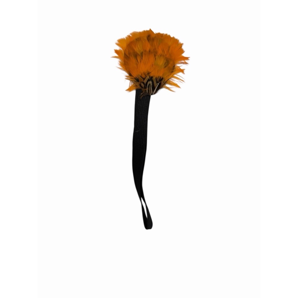 NEW ladies girls headband feather one‎ size hair accessory fashion BLACK ORANGE